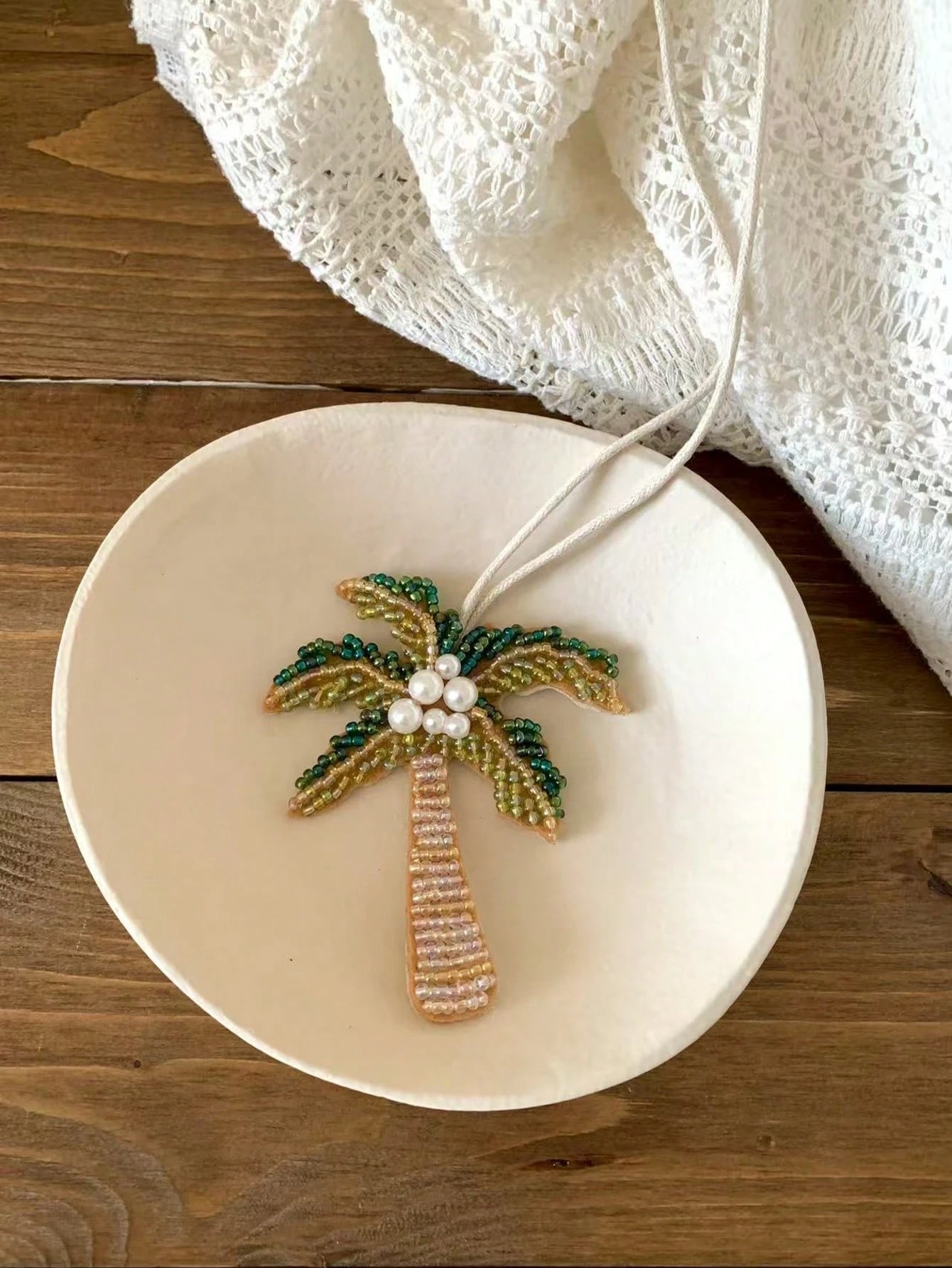 Summer Beach Themed Beaded Pendant With Starfish, Palm Tree, Suitable For Vacation, Beach, Seaside,Bag Accessiores