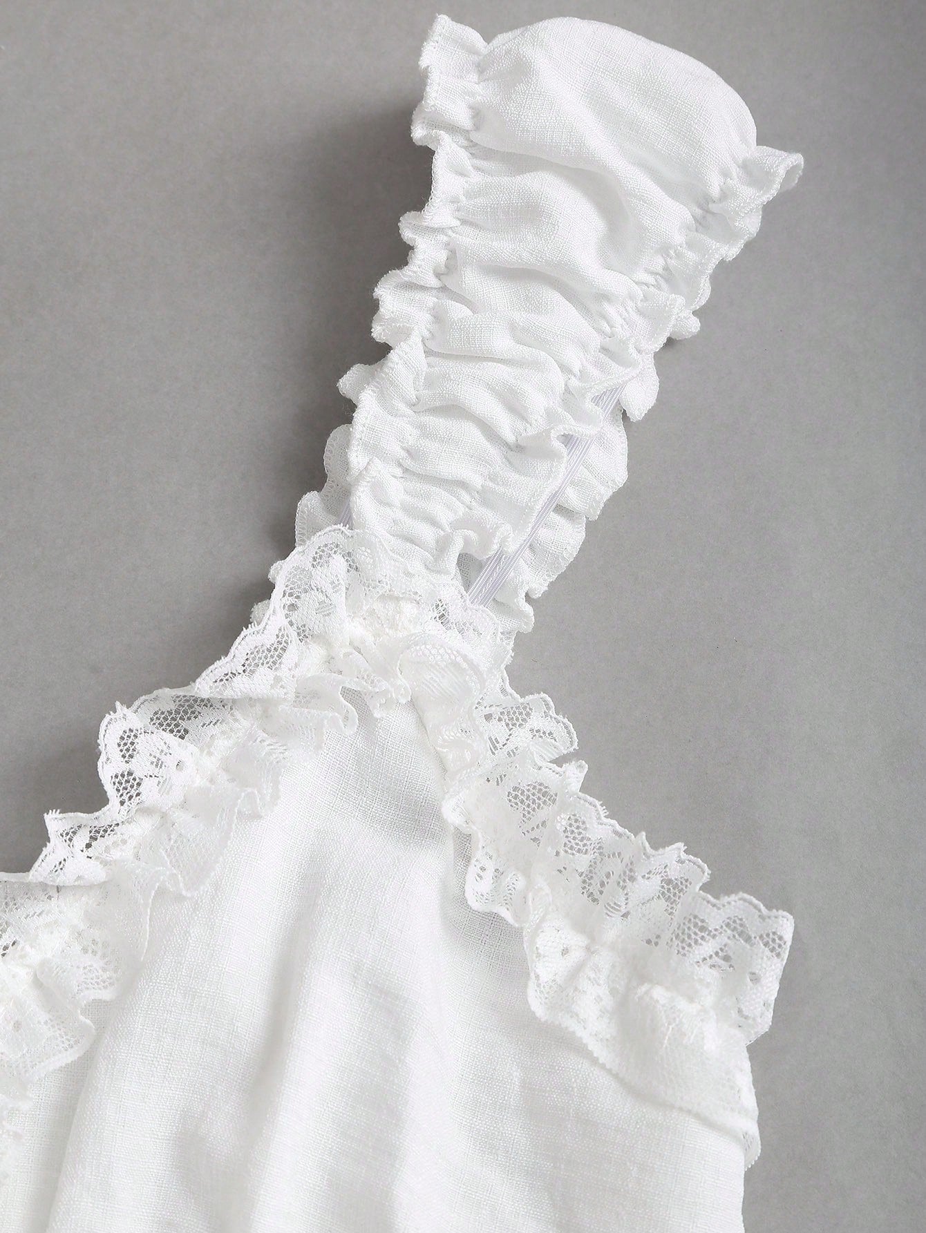 Sunnyshic Bow Tie & Lace Trim Patchwork Mini White Dress White Sundresses For Women Pin For Dress High Quality Dress Lily Dress Retro Dresses For Woman