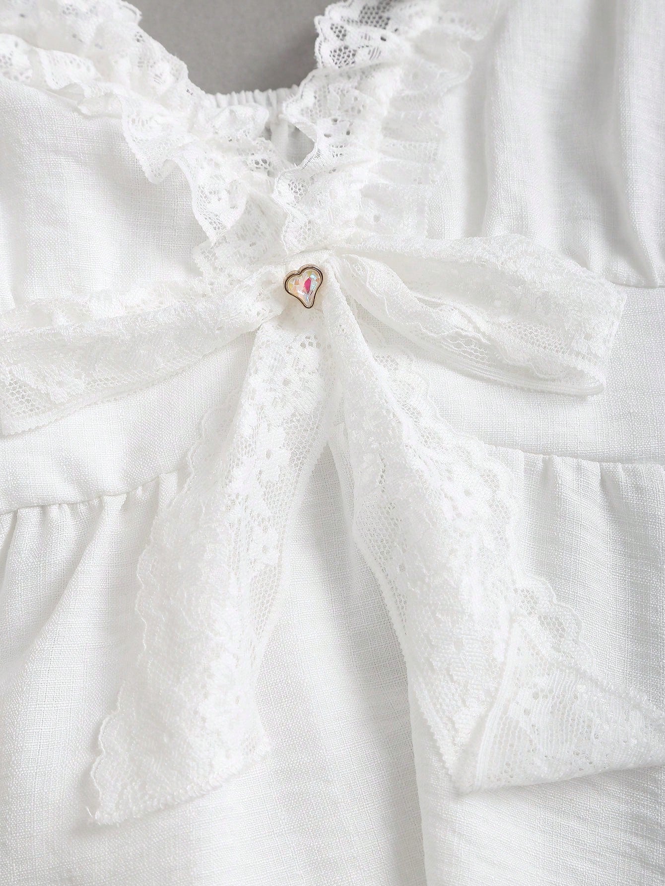 Sunnyshic Bow Tie & Lace Trim Patchwork Mini White Dress White Sundresses For Women Pin For Dress High Quality Dress Lily Dress Retro Dresses For Woman