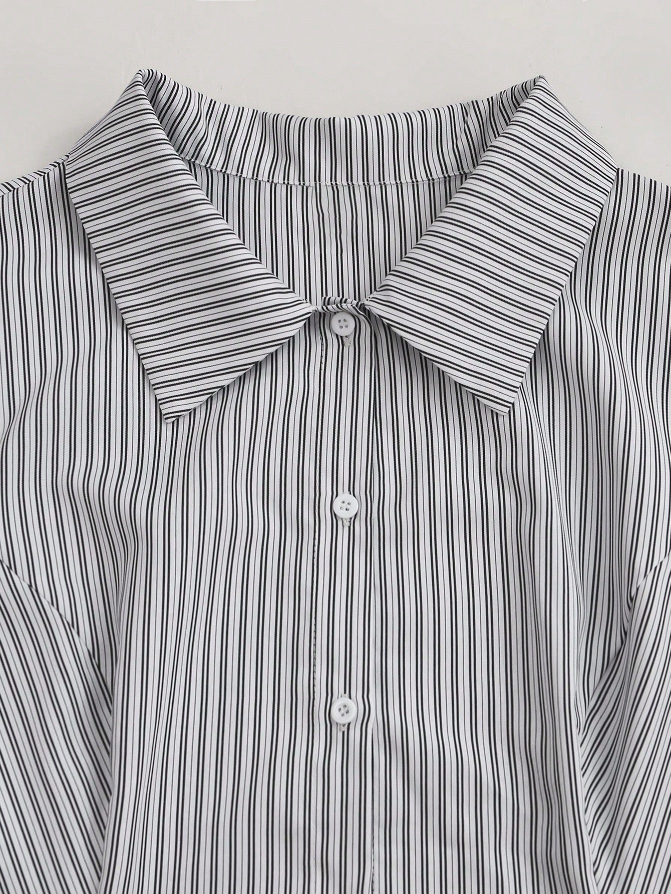 Sunspun Plus Size Women Striped Waist Casual Shirt