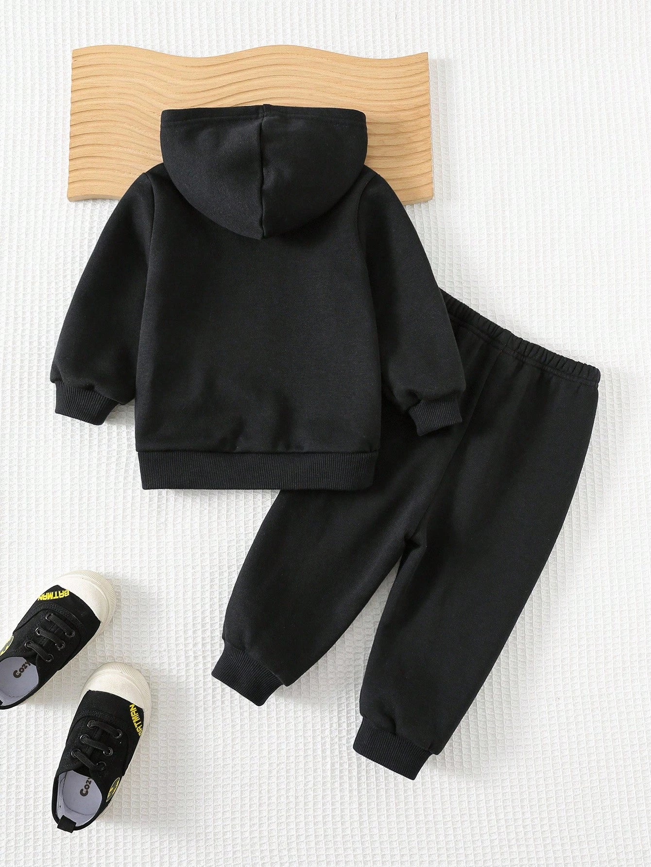 SUPERMAN X Cozy Pixies 2pcs Baby Boy Graphic Hoodie Sweatshirt And Elastic Waist Jogger Pants Set Fall Winter