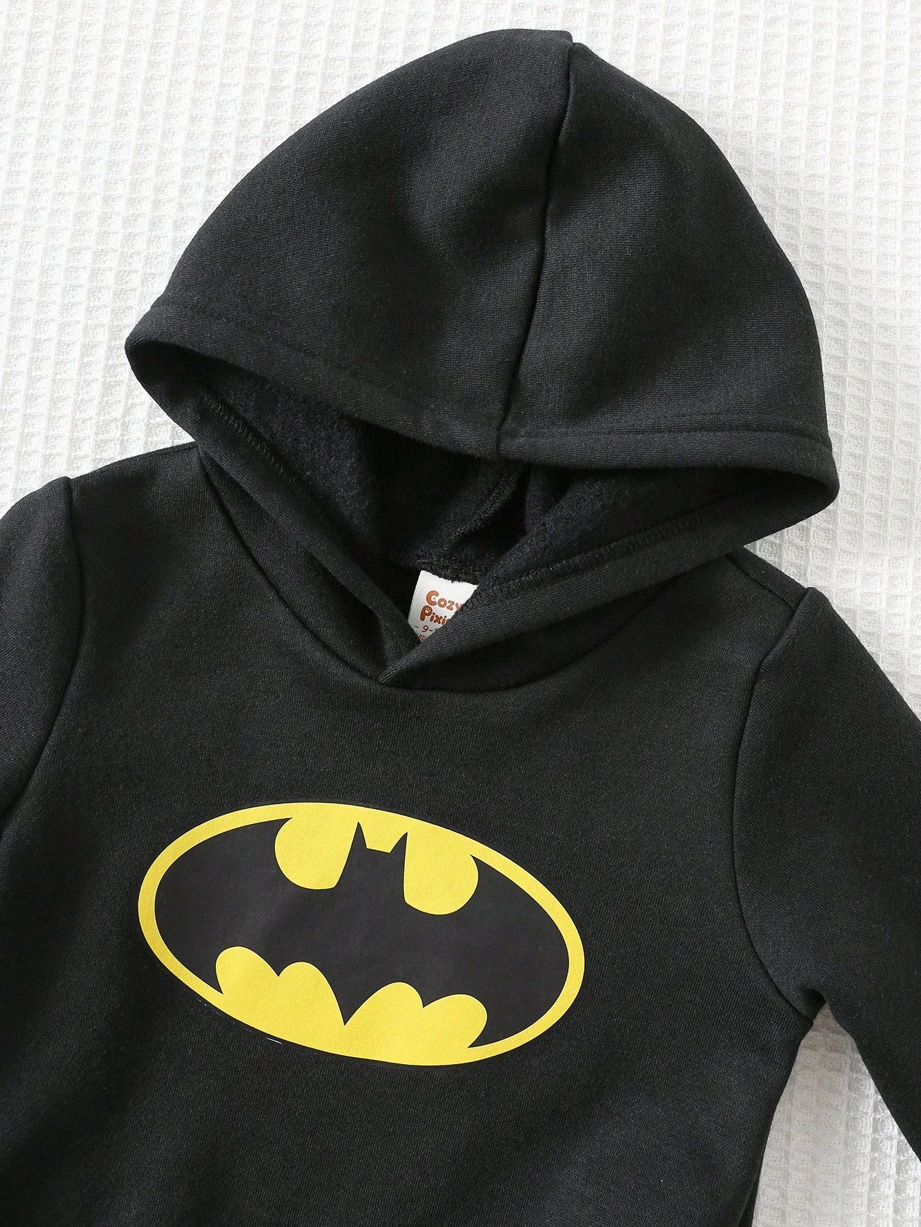 SUPERMAN X Cozy Pixies 2pcs Baby Boy Graphic Hoodie Sweatshirt And Elastic Waist Jogger Pants Set Fall Winter