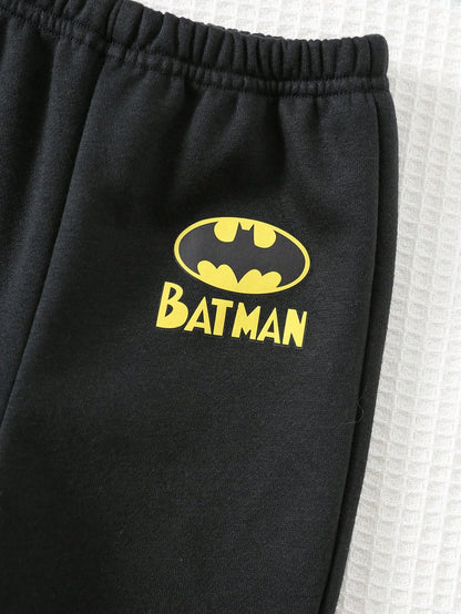 SUPERMAN X Cozy Pixies 2pcs Baby Boy Graphic Hoodie Sweatshirt And Elastic Waist Jogger Pants Set Fall Winter