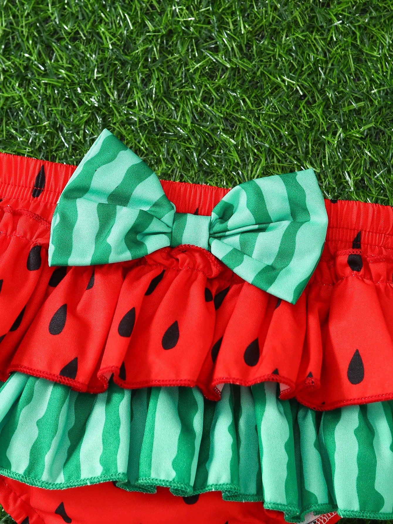 Sweet Style Woven Floral Print All-Over Print Camisole Bow Decor Triangle Spaghetti Strap Dress Elastic Waist Vacation Tiered Cake Skirt Girls Set And Hat Set Summer Daily Wear