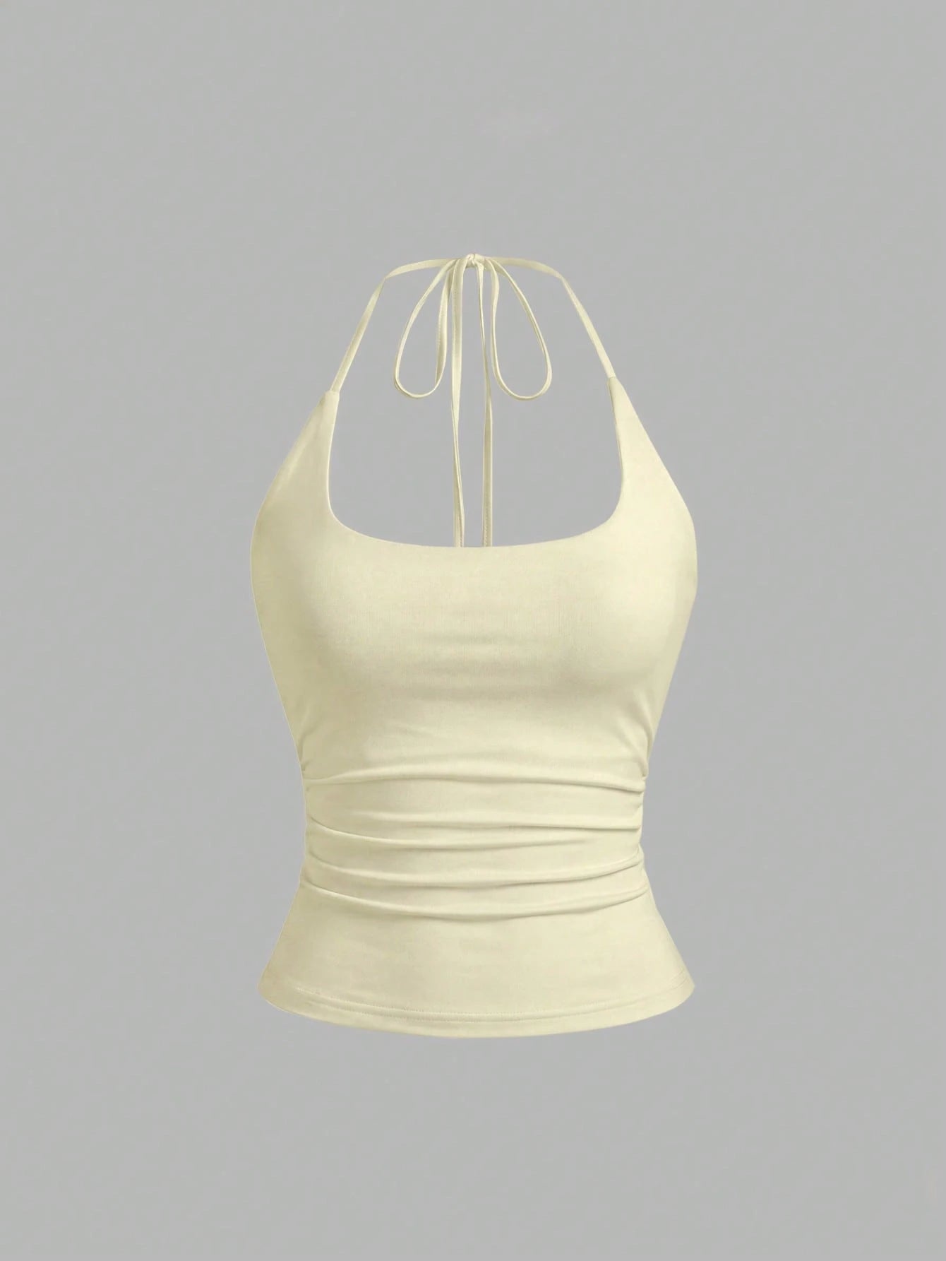 Sweetra Women's European And American Fashion Casual New Summer Slimming Halter Neck Elegant Backless Commuter Casual Fitness Versatile 3-Piece Set Top