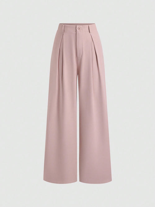 Sweetra Women's Vintage Elegant Jacquard Pleated Wide Leg Pants, Autumn/Winter Fall Cloth For Women
