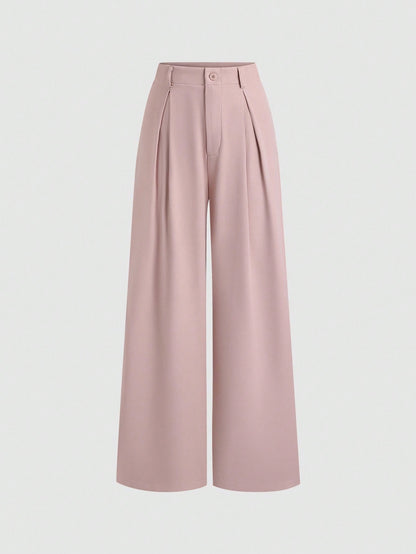 Sweetra Women's Vintage Elegant Jacquard Pleated Wide Leg Pants, Autumn/Winter Fall Cloth For Women