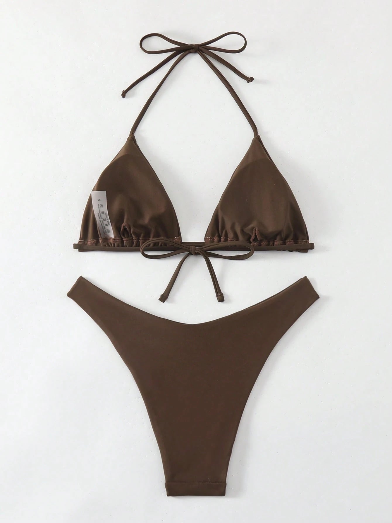 Swim Basics V-Neck Halter Bikini Set, Two Pieces Swimwear Bathing Suit Beach Outfit Summer Vacation,Summer Beach