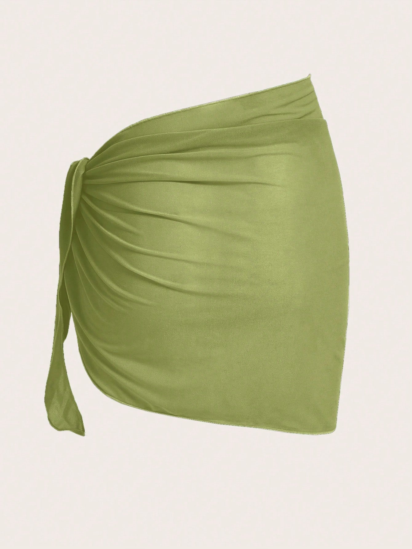 Swim Chiccia Ladies Solid Color Simple Pleated Cover Up,Summer Beach