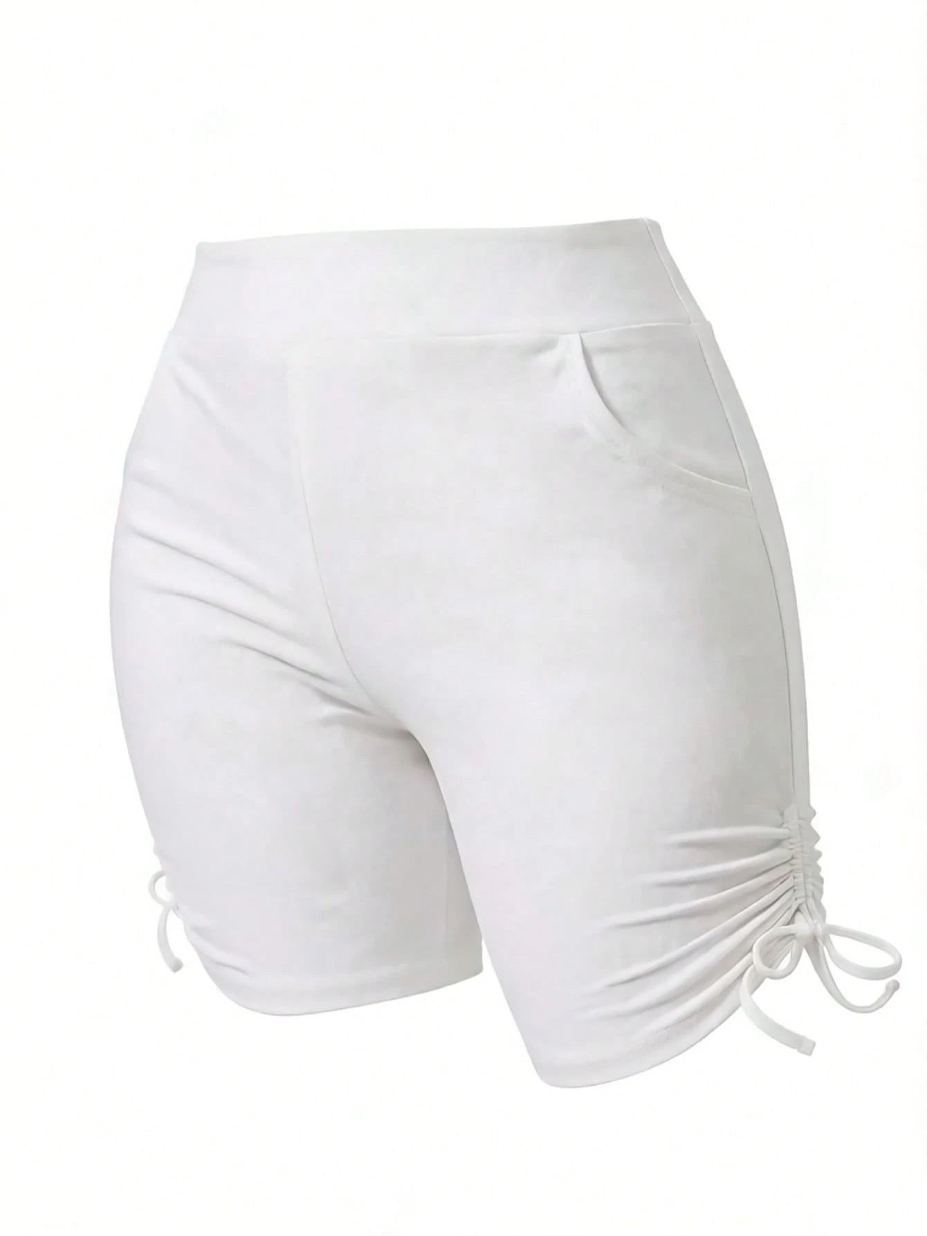 Swim Curve Plus Size Women's Fashionable Drawstring Design Slimming Swimwear Bottom,Summer Beach