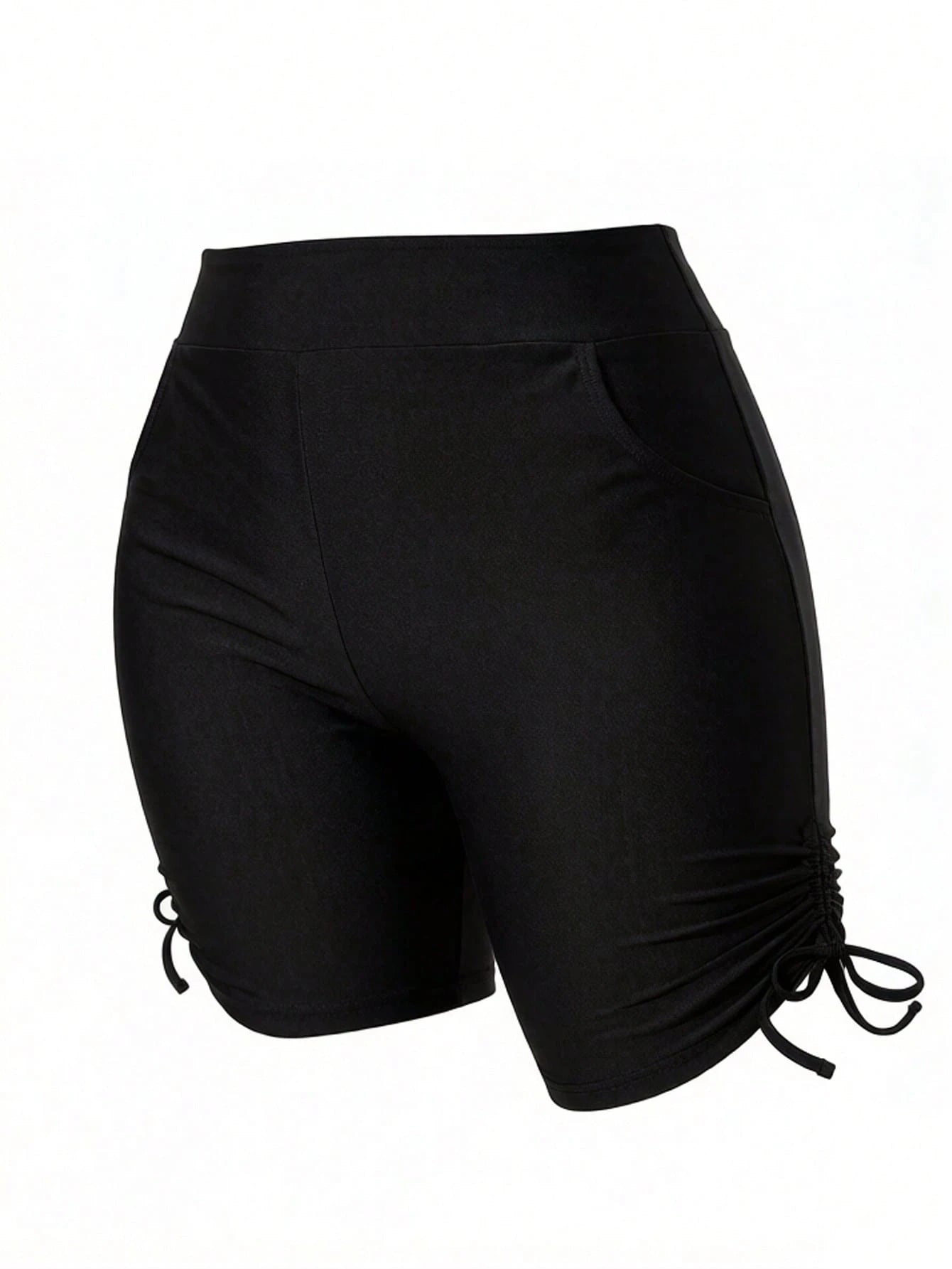 Swim Curve Plus Size Women's Fashionable Drawstring Design Slimming Swimwear Bottom,Summer Beach
