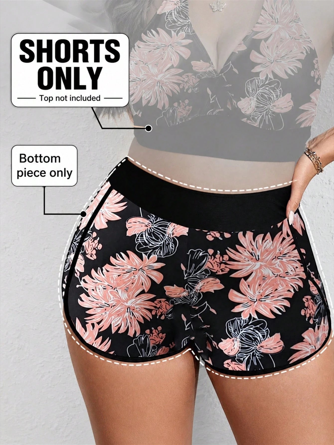 Swim Curve Plus Size Women's Random Digital Print Casual Sport Beach Swimsuit Bottom For Summer Beach Vacation