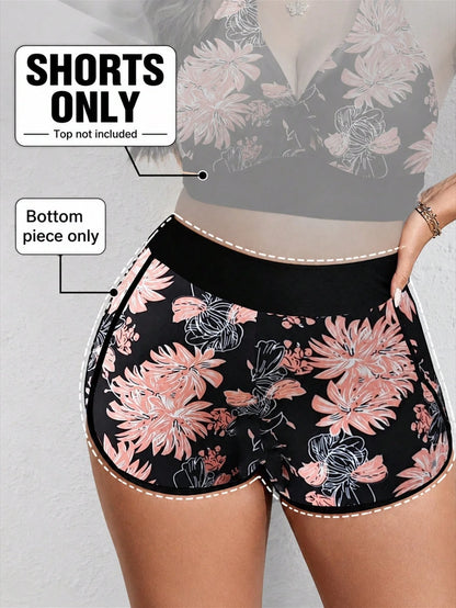 Swim Curve Plus Size Women's Random Digital Print Casual Sport Beach Swimsuit Bottom For Summer Beach Vacation