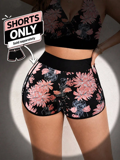 Swim Curve Plus Size Women's Random Digital Print Casual Sport Beach Swimsuit Bottom For Summer Beach Vacation