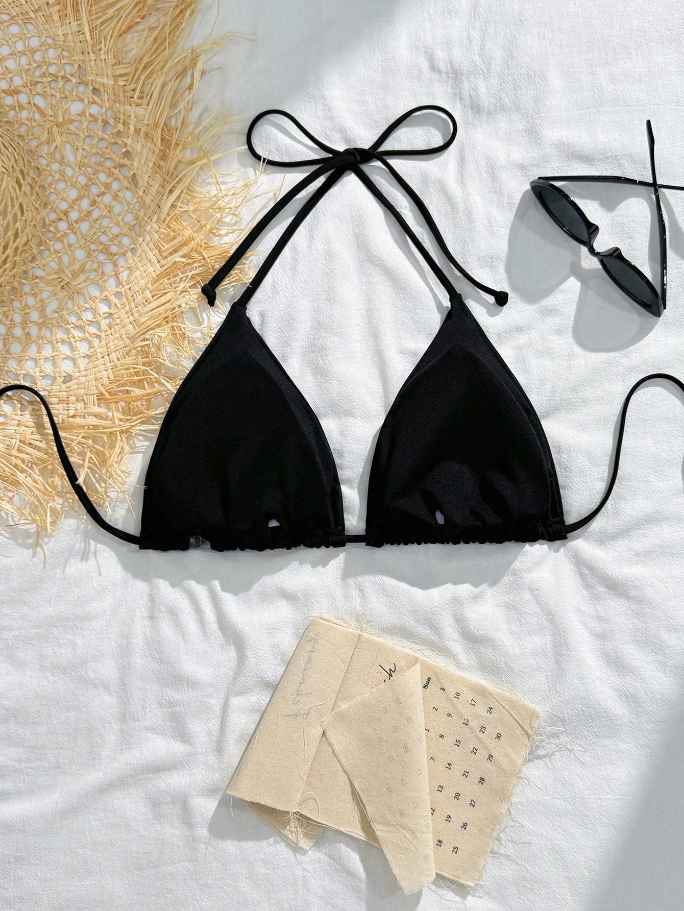 Swim Curve Summer Beach Plus Ruched Halter Bikini Top