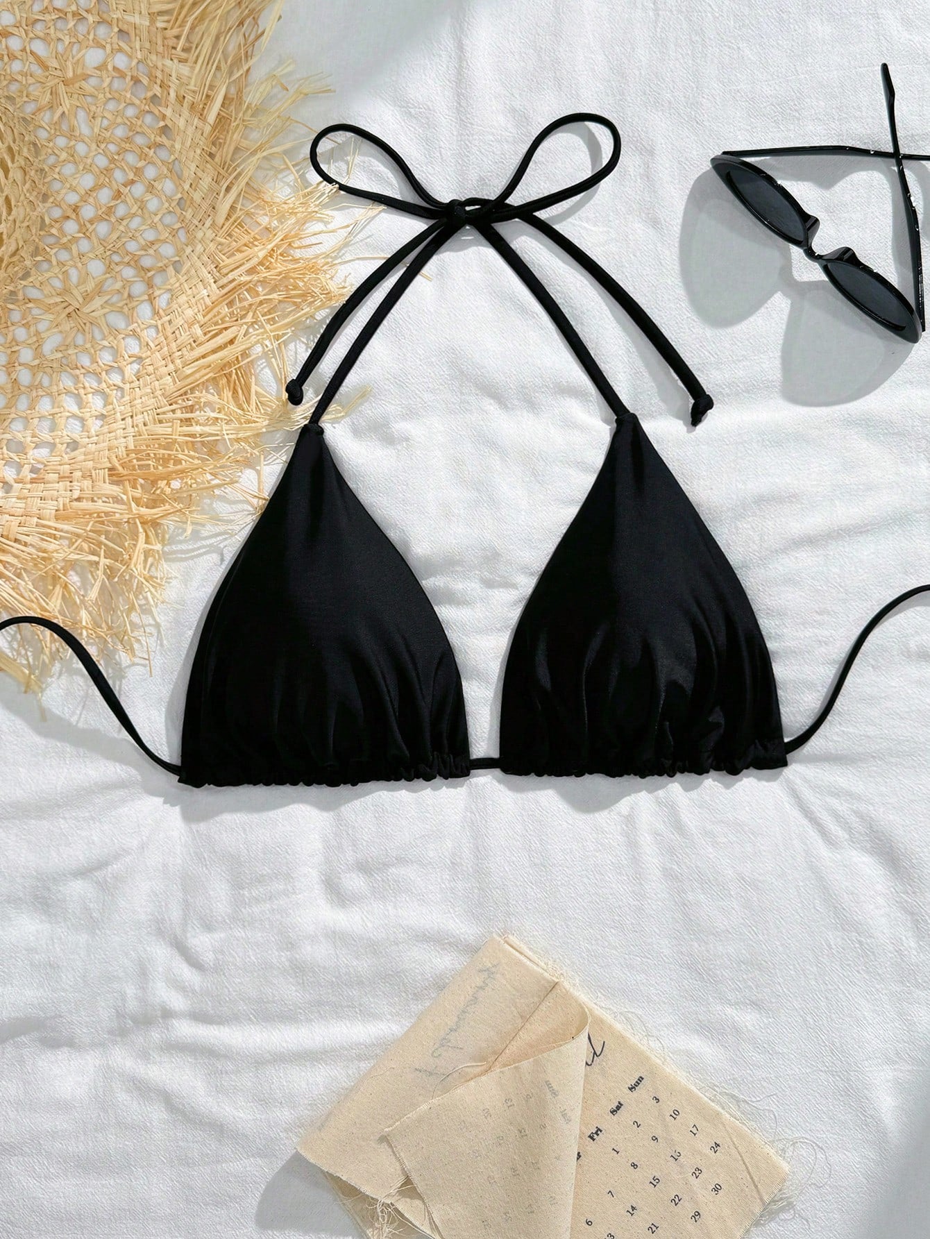 Swim Curve Summer Beach Plus Ruched Halter Bikini Top