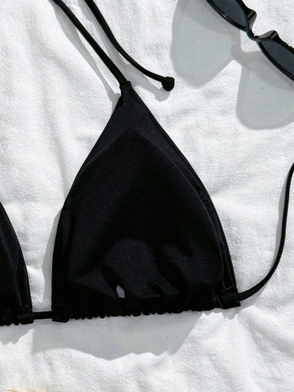 Swim Curve Summer Beach Plus Ruched Halter Bikini Top