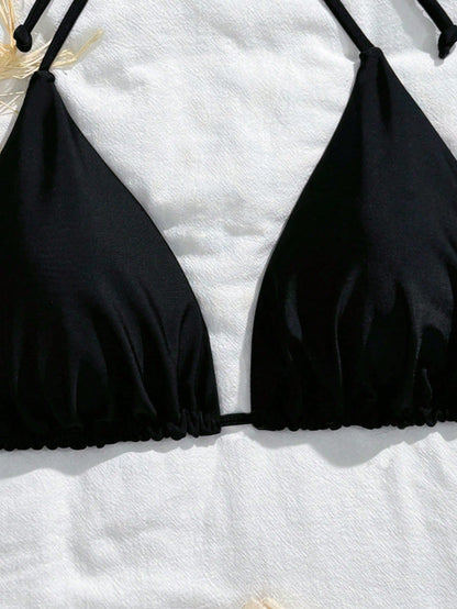Swim Curve Summer Beach Plus Ruched Halter Bikini Top