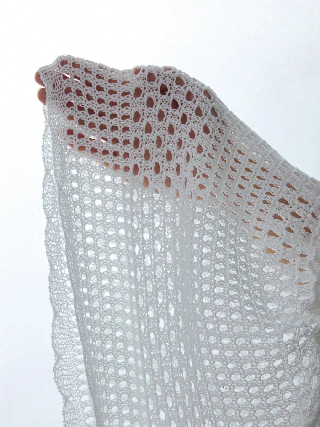 Swim Lushoire Wavy Hemline, Beach Cover-Up Skirt, Geometric Perforated Pattern, For Summer Vacation