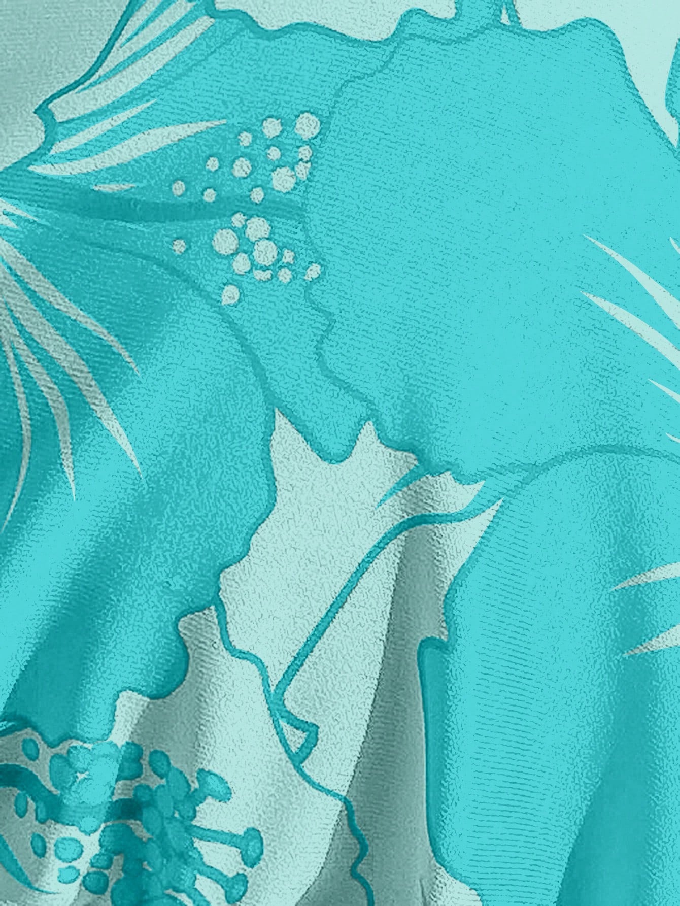 Swim Mod Plus Size Women's Summer Tropical Floral Decorated Fashionable Energetic Halter Tankini Top
