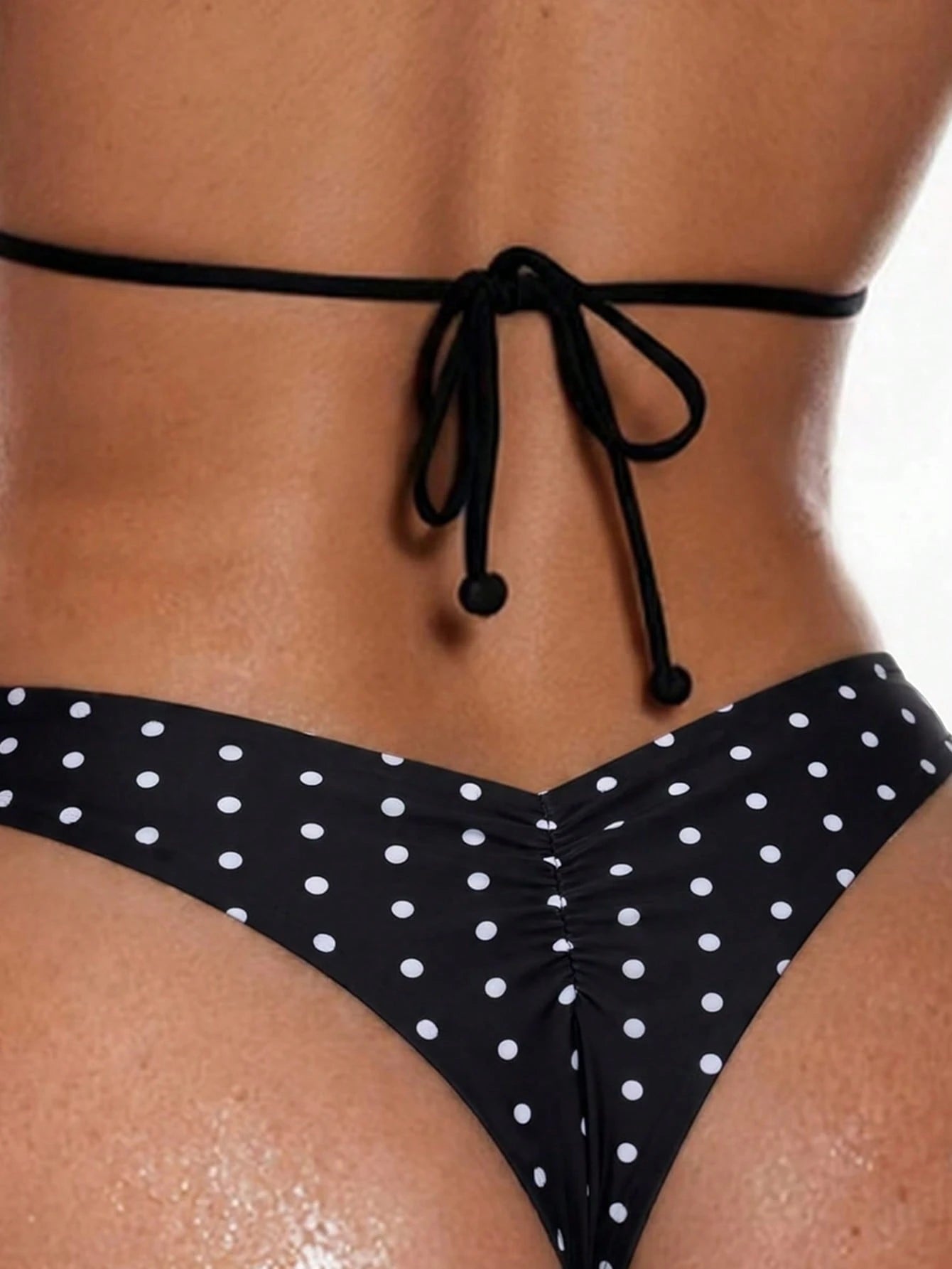 Swim Mod Summer Beach Swimwear Sexy Tight Basic Women's Halloween Store Celebration Solid Color Ruffled Bikin