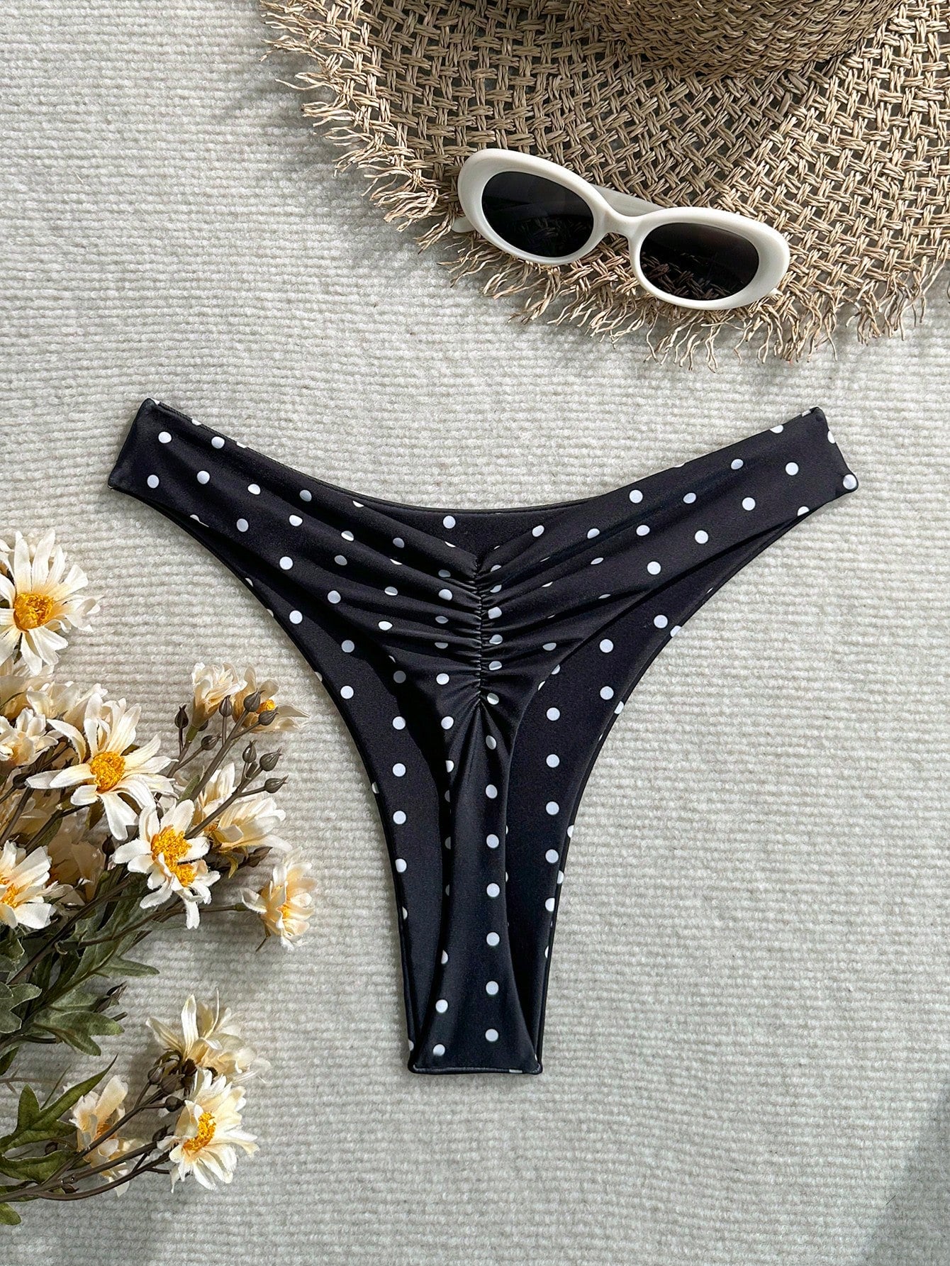 Swim Mod Summer Beach Swimwear Sexy Tight Basic Women's Halloween Store Celebration Solid Color Ruffled Bikin