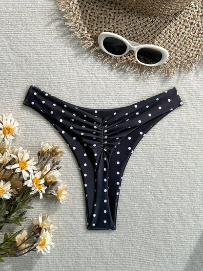 Swim Mod Summer Beach Swimwear Sexy Tight Basic Women's Halloween Store Celebration Solid Color Ruffled Bikin
