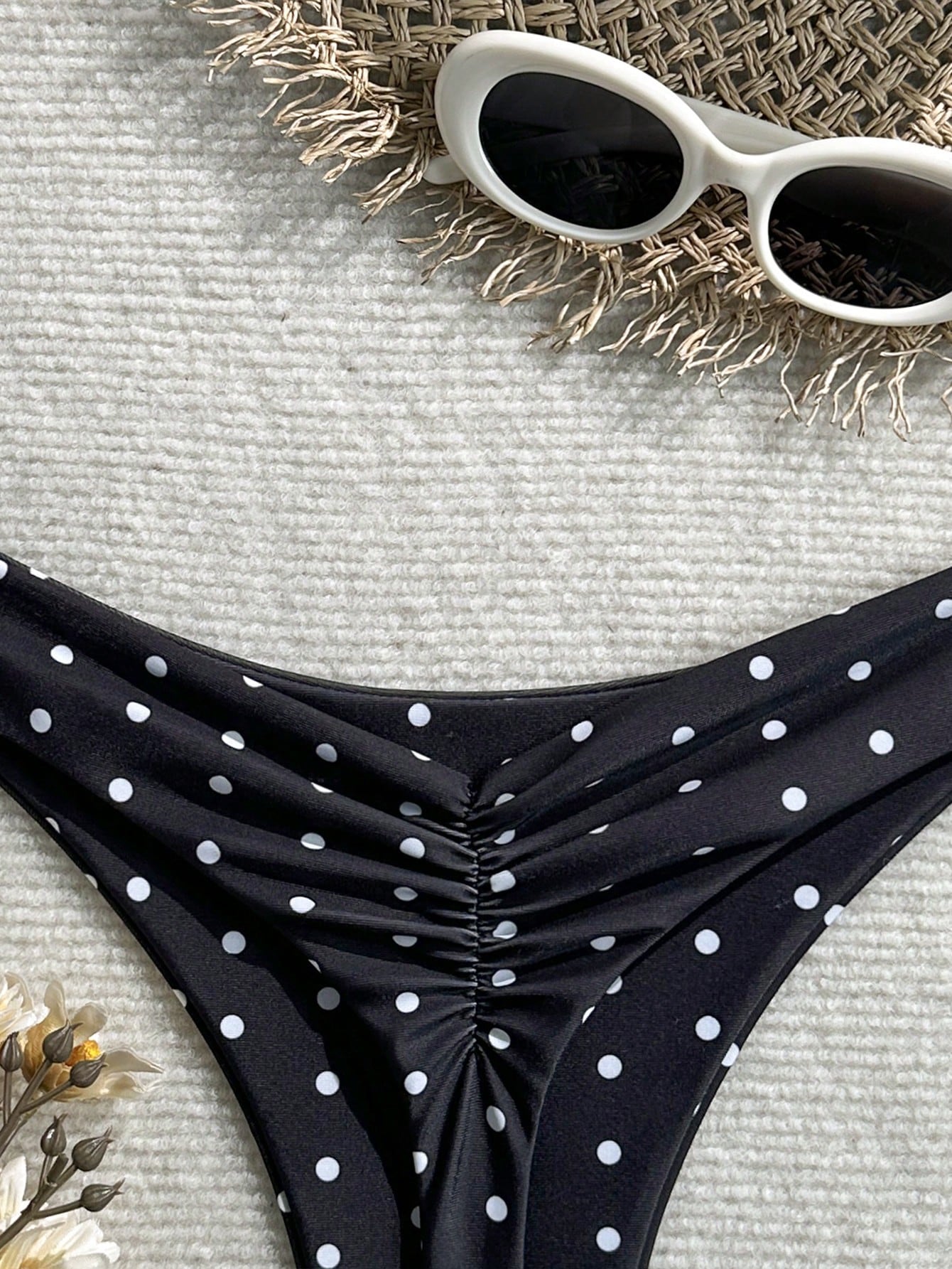Swim Mod Summer Beach Swimwear Sexy Tight Basic Women's Halloween Store Celebration Solid Color Ruffled Bikin