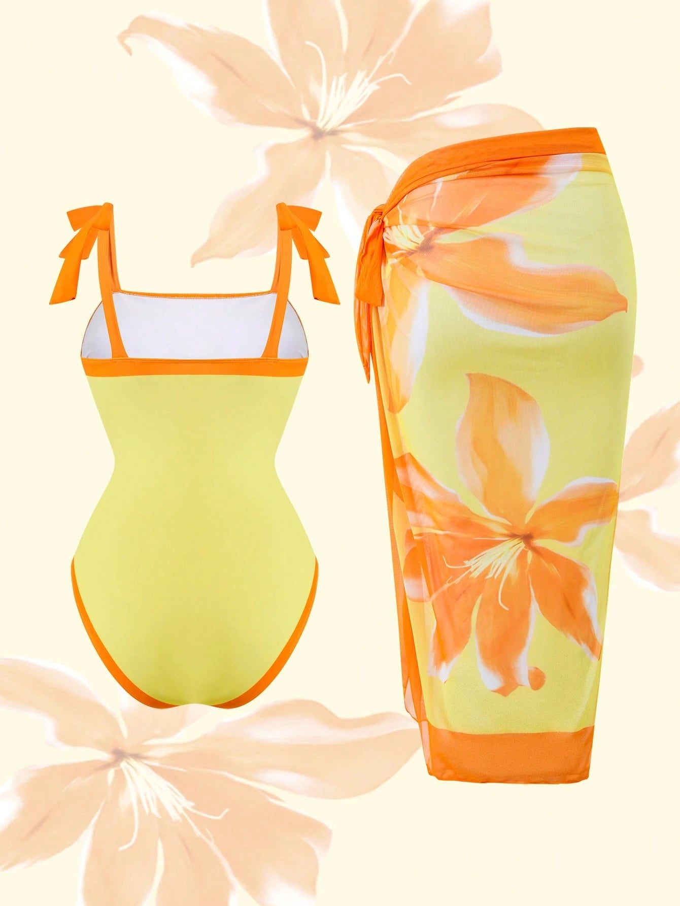 Swim Oasis 2026 New Spring/Summer Plus Size Women's Placement Print Tie-Up Maxi Dress, Elegant Beach Party Outfit