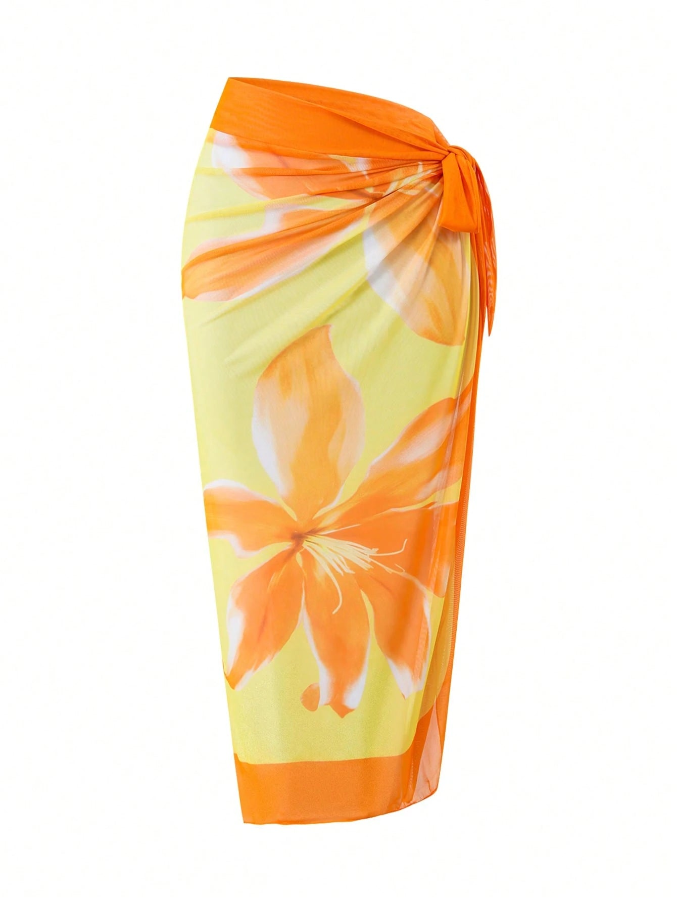 Swim Oasis 2026 New Spring/Summer Plus Size Women's Placement Print Tie-Up Maxi Dress, Elegant Beach Party Outfit