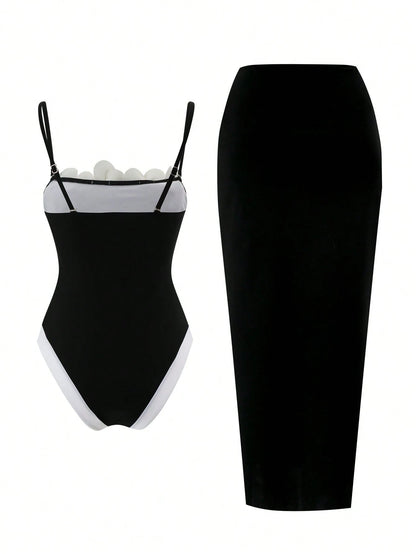 Swim Oasis 2026 Spring/Summer New Plus Size One-Piece Swimsuit, Fashionable High-End Elegant Floral One-Piece Swimsuit For Women