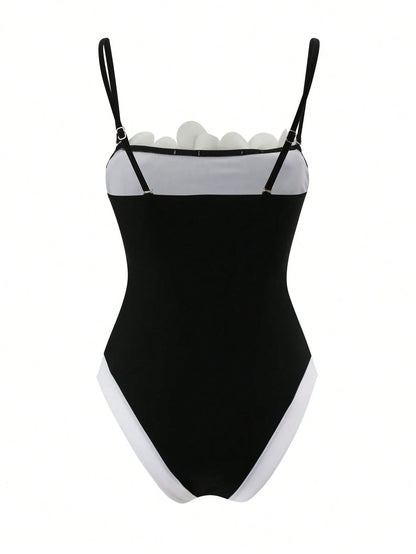 Swim Oasis 2026 Spring/Summer New Plus Size One-Piece Swimsuit, Fashionable High-End Elegant Floral One-Piece Swimsuit For Women