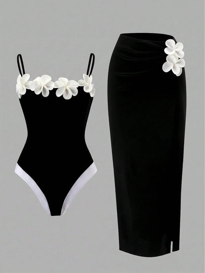 Swim Oasis 2026 Spring/Summer New Plus Size One-Piece Swimsuit, Fashionable High-End Elegant Floral One-Piece Swimsuit For Women
