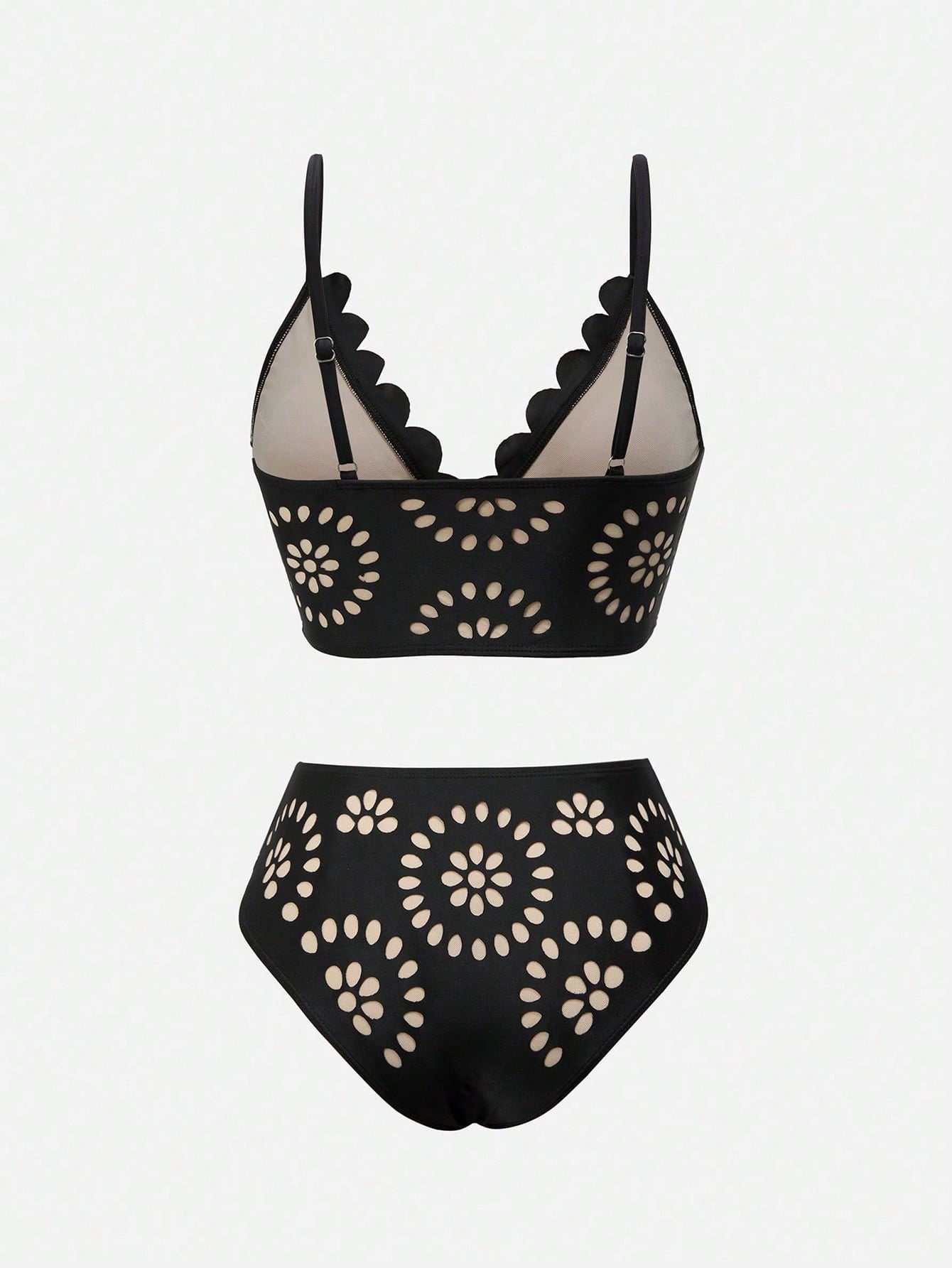 Swim Oasis 2026 Spring/Summer New Plus Size Swimsuit Set Hollow Cut-Out Floral Premium Minimalist Women's Swimsuit Set
