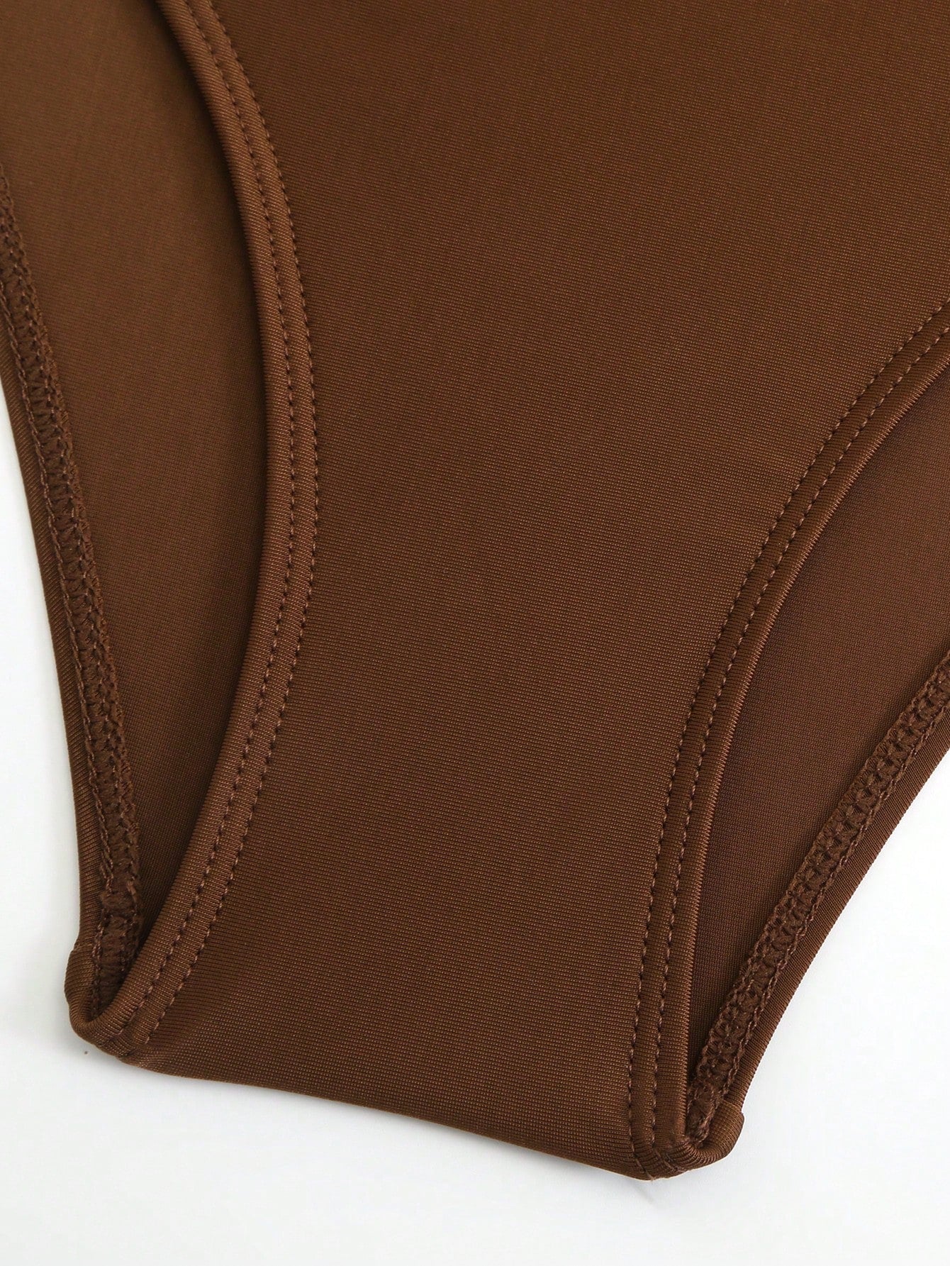 Swim Oasis Plus Size Brown Adjustable Spaghetti Strap V-Neck Ruched Waist Twist Knot Long Maxi Skirt Elegant Casual Beach Holiday Summer One-Piece Swimsuit Women