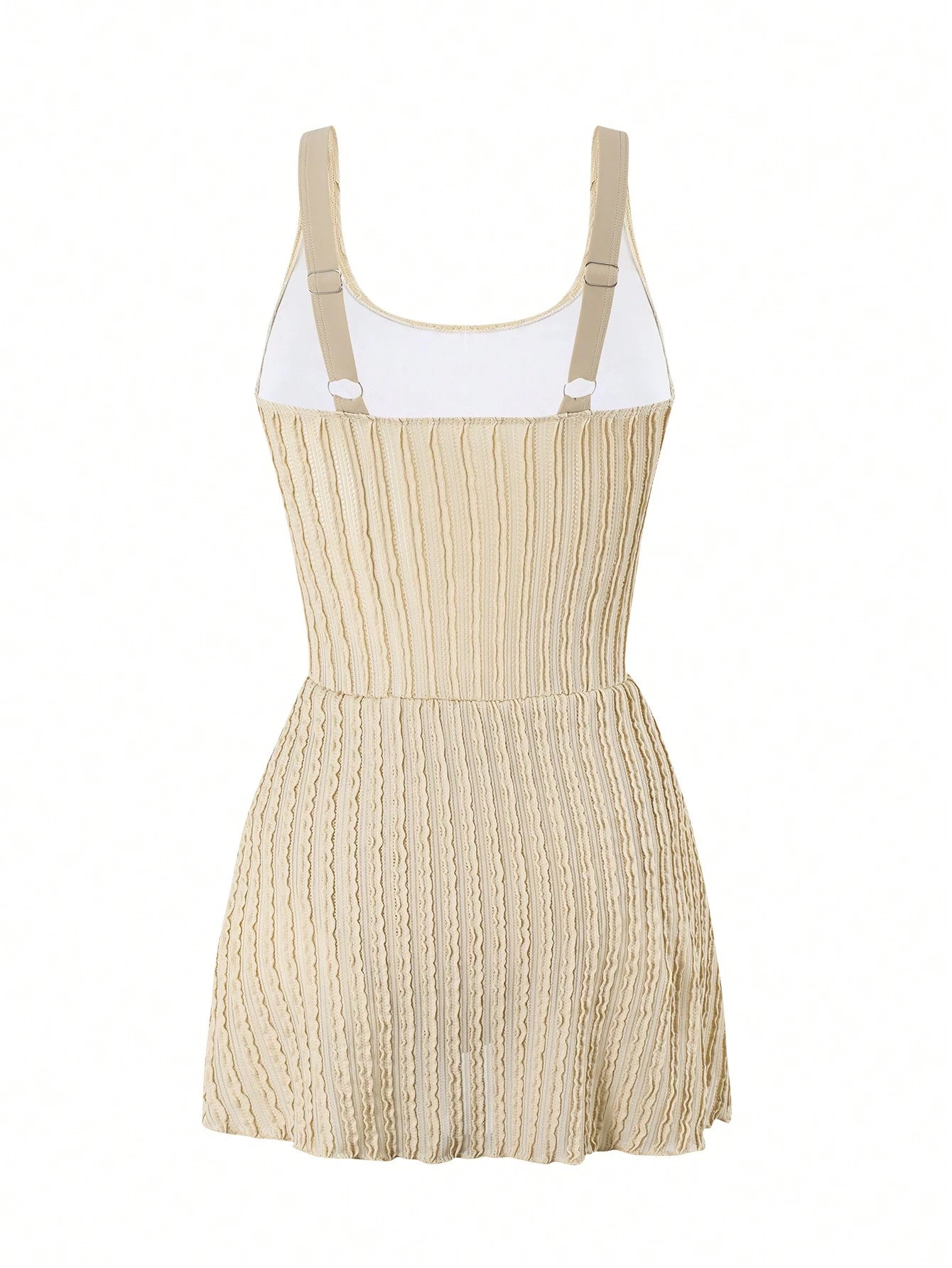 Swim Oasis Women's Solid Color Special Fabric Casual Beach Resort One-Piece Swimsuit Dress Summer