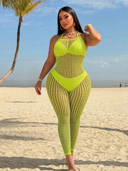 Swim SXY 2026 New Arrival Women's Hollow Out Romantic Black Plus Size Cover Up