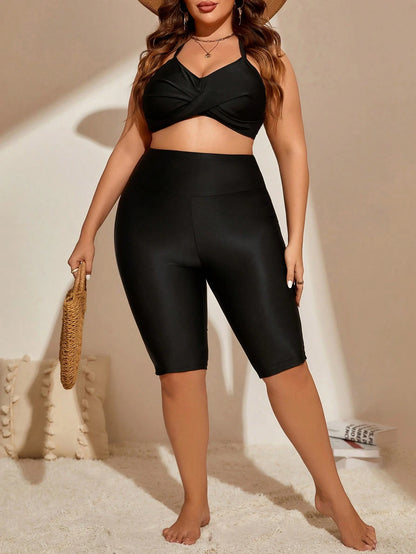 Swim Vcay Summer Beach Plus Wideband Waist Bikini Bottom