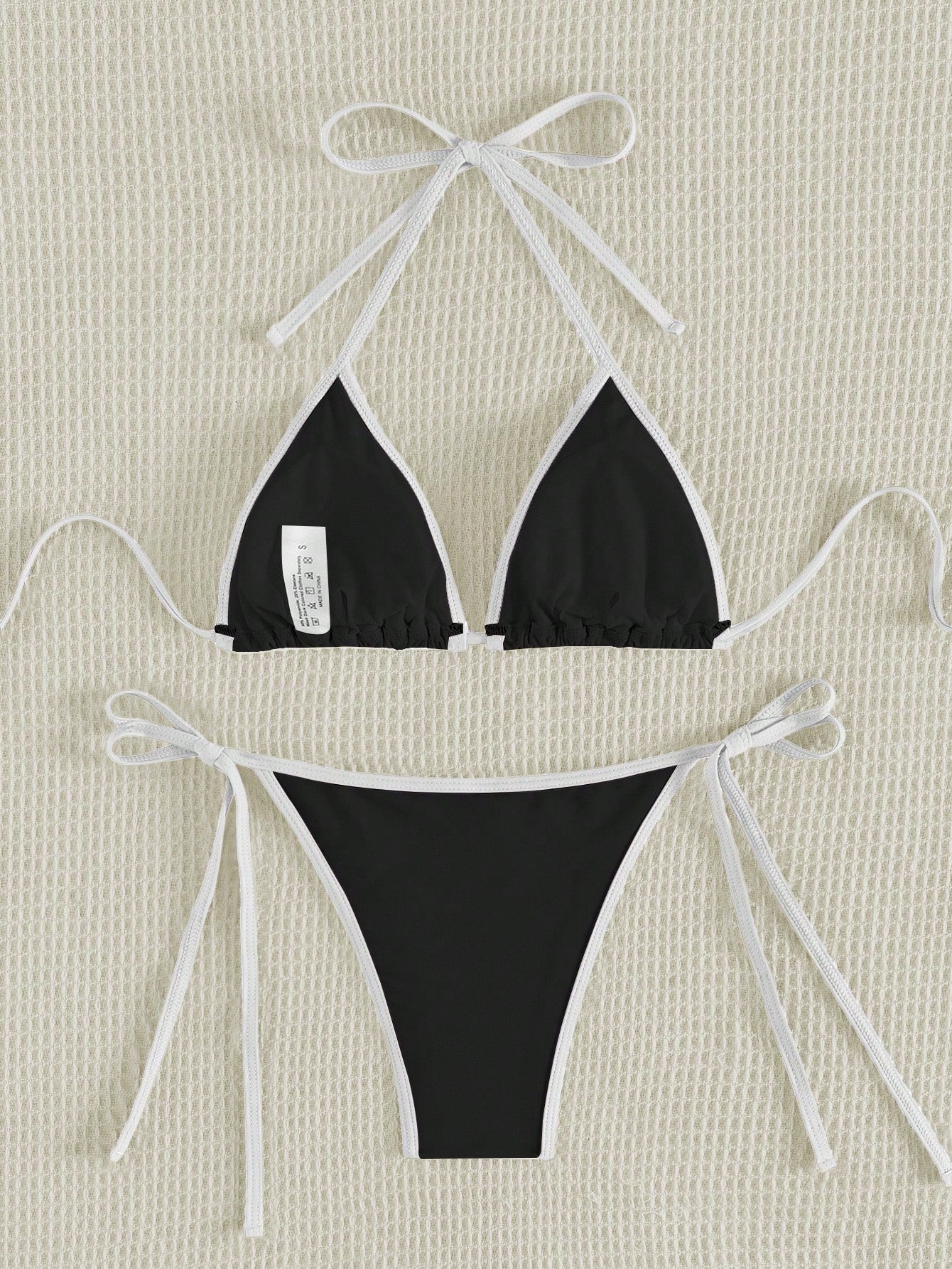 Swim Vcay Vacation Beach Contrast Color Trim Bikini Set Beach Outfit For Women Summer Swimwear Women Bikini Sets Women's Swimwears