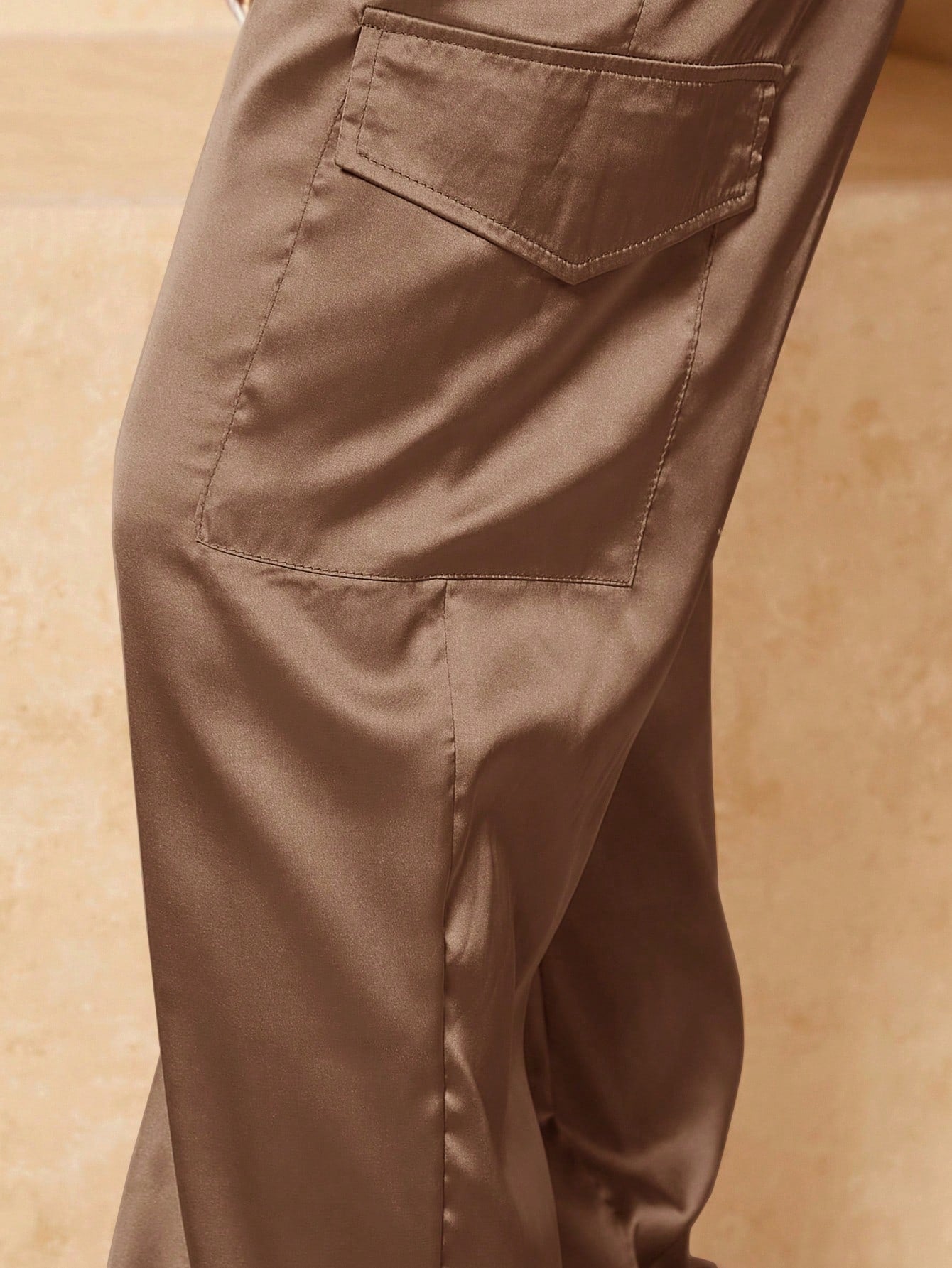SXY Spring And Summer Satin Drawstring Waist Black Casual Women's Trousers