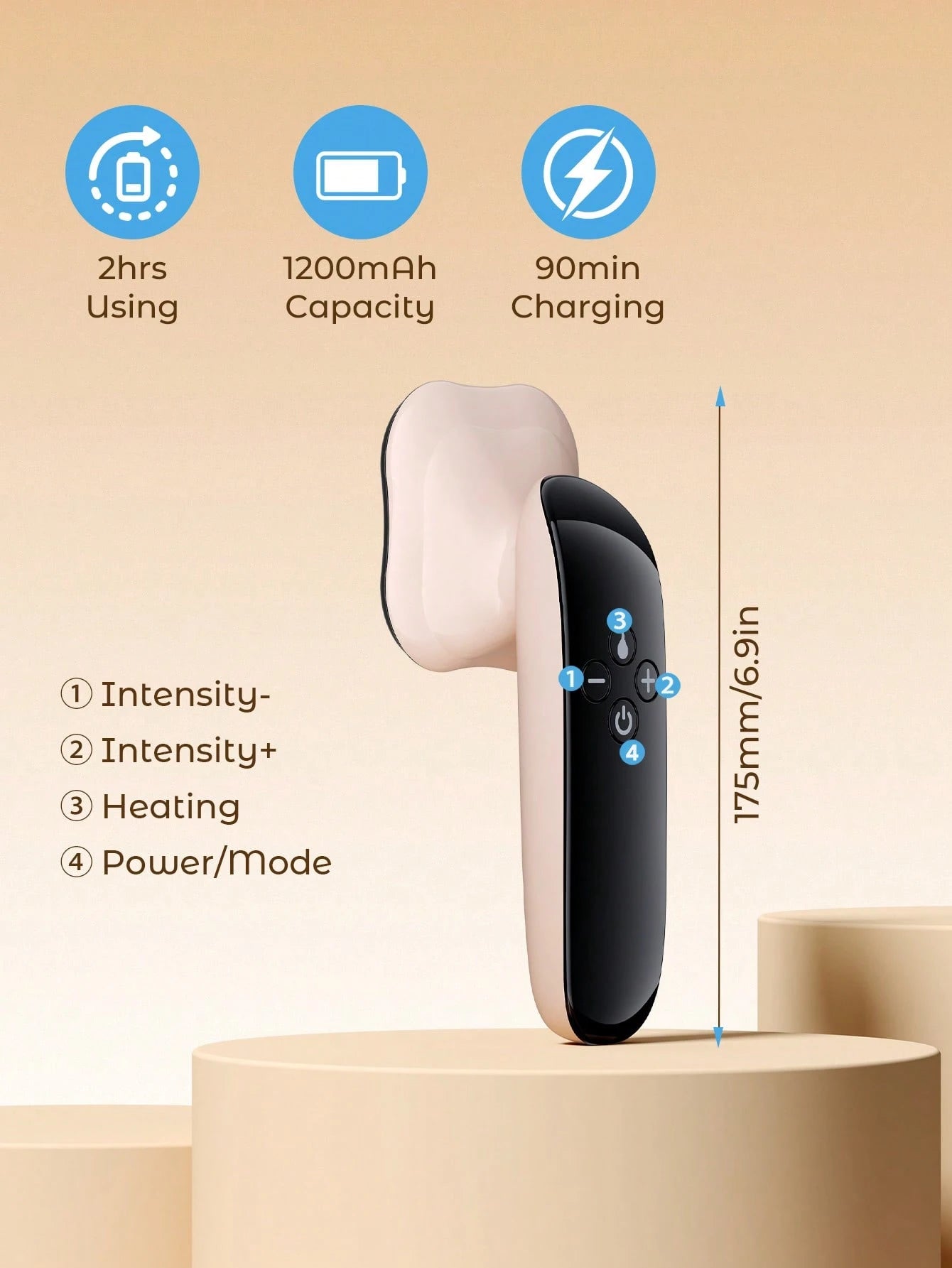 Teckwe Upgraded Cordless Massager Heads Body Sculpting Machine 4 Heads Pro Max Version Cellulite Massager, 4 IN 1 Stretch Marks Remover Body Beauty Machine For Belly Thigh Hip Leg, Pink