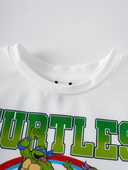 TEENAGE MUTANT NINJA TURTLES| Baby Boy Cartoon Print Short Sleeve T-Shirt And Shorts, MUTANT TURTLES