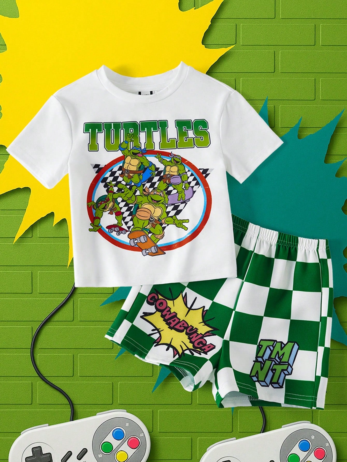 TEENAGE MUTANT NINJA TURTLES| Baby Boy Cartoon Print Short Sleeve T-Shirt And Shorts, MUTANT TURTLES