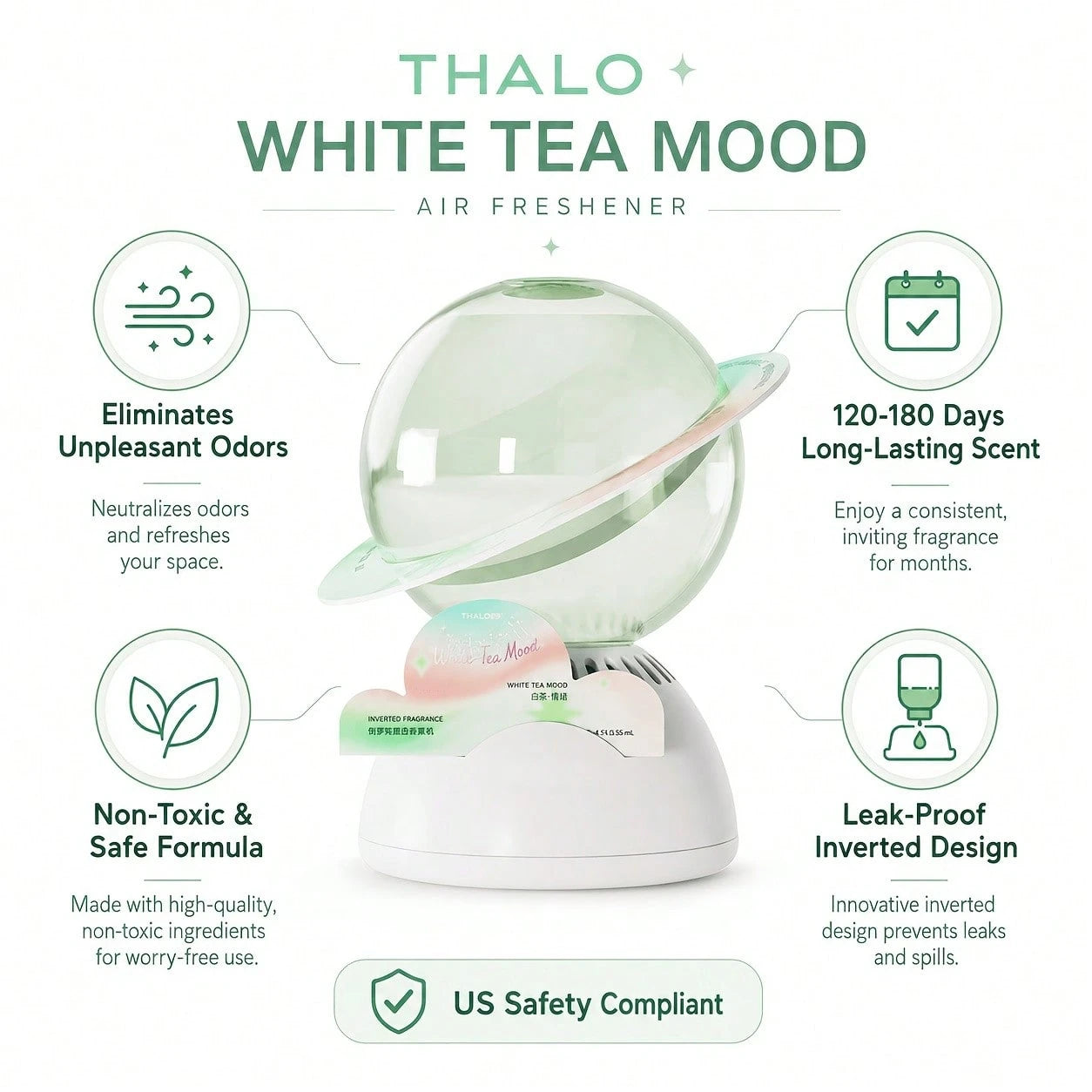 THALO Car Air Freshener Vanilla Scent Upside-Down Design Men's Cologne Perfume Mujer Deodorant Gifts For Him Women's Perfume Fragrance Diffuser