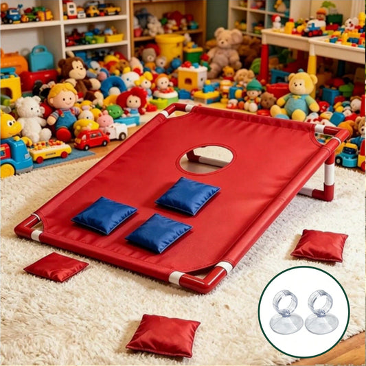 The Red And Blue Corn Throwing Game Set Includes 6/12 Beanbags + A Red And Blue Beanbag Corn Hole Board + A Gift Box. Perfect For Backyard Camping Entertainment, Indoor Party Games, And Beach Garden G