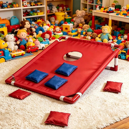 The Red And Blue Corn Throwing Game Set Includes 6/12 Beanbags + A Red And Blue Beanbag Corn Hole Board + A Gift Box. Perfect For Backyard Camping Entertainment, Indoor Party Games, And Beach Garden G