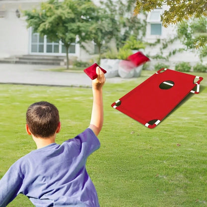 The Red And Blue Corn Throwing Game Set Includes 6/12 Beanbags + A Red And Blue Beanbag Corn Hole Board + A Gift Box. Perfect For Backyard Camping Entertainment, Indoor Party Games, And Beach Garden G