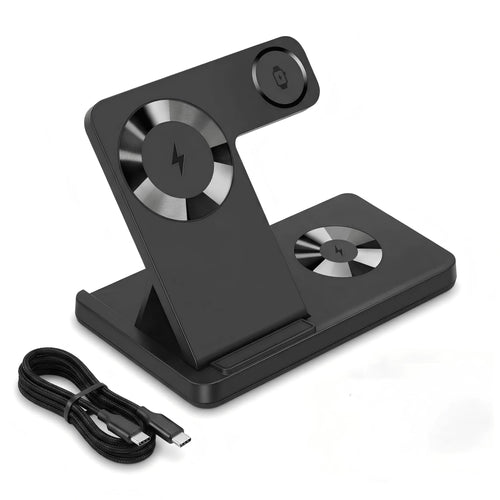 This Wireless Charging Station Is A 3-In-1 Standard Device, Compatible With 15W Fast Wireless Chargers, And Supports IPhones 17, 16, 15, 14, 13, 12, 11X, 8, Pro Max/Pro/Mini/Plus, Smart Watch 10/9/8