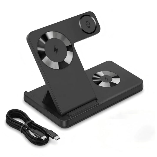 This Wireless Charging Station Is A 3-In-1 Standard Device, Compatible With 15W Fast Wireless Chargers, And Supports IPhones 17, 16, 15, 14, 13, 12, 11X, 8, Pro Max/Pro/Mini/Plus, Smart Watch 10/9/8