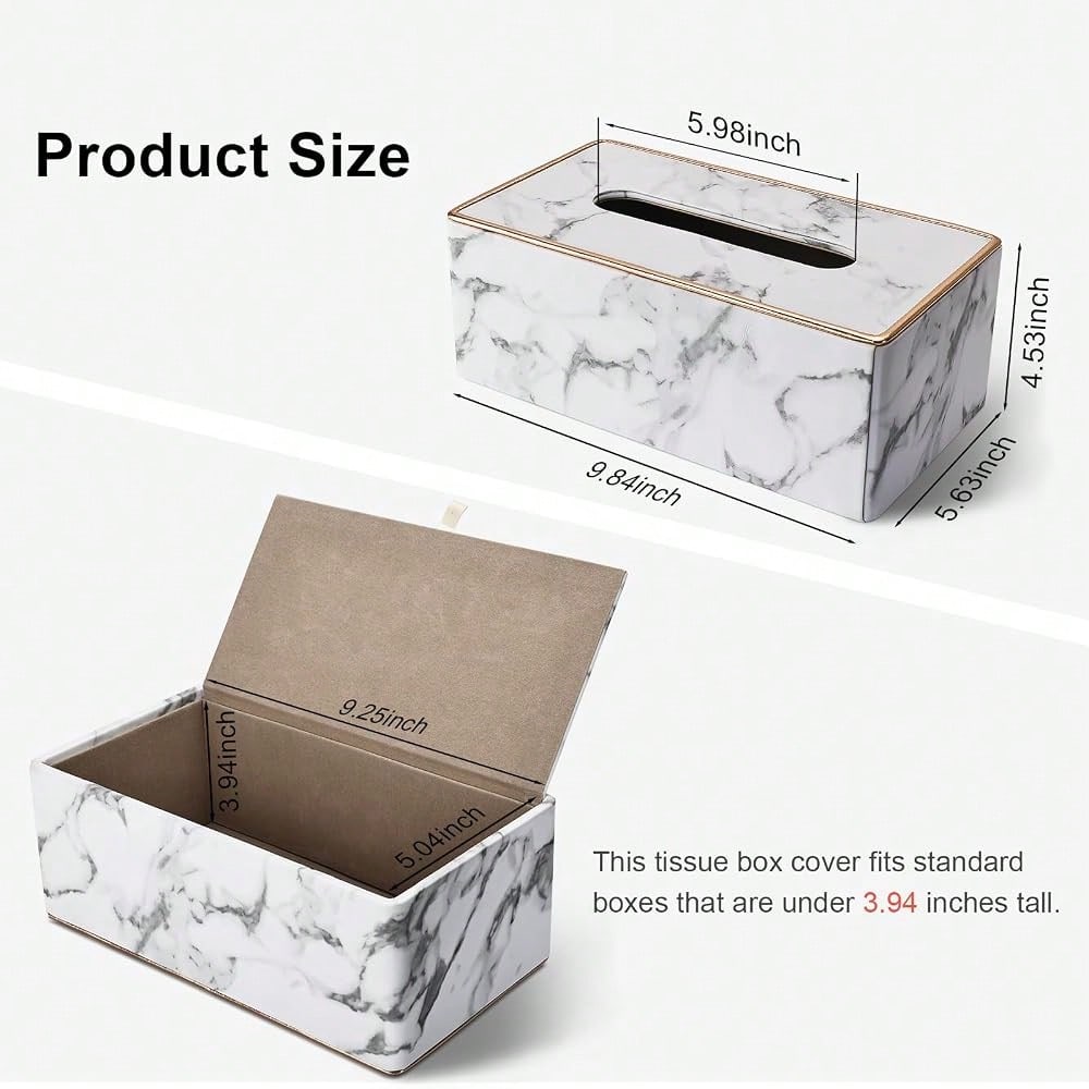 Tissue Box Cover Rectangular, PU Leather Tissue Box Holder For, Napkin, Rectangle Tissue Box Covers, Tissue Holder For Bathroom